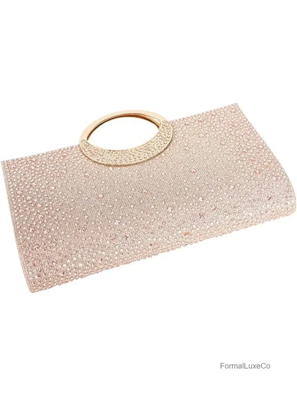 Rhinestone Crystal Handle Clutch Handbag for Wedding Party